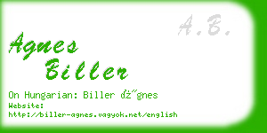 agnes biller business card